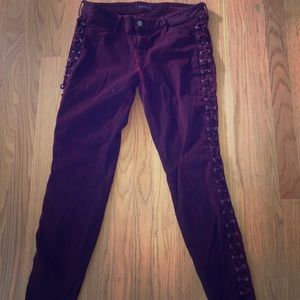 Guess stitched trim mid-rise skinny jeans